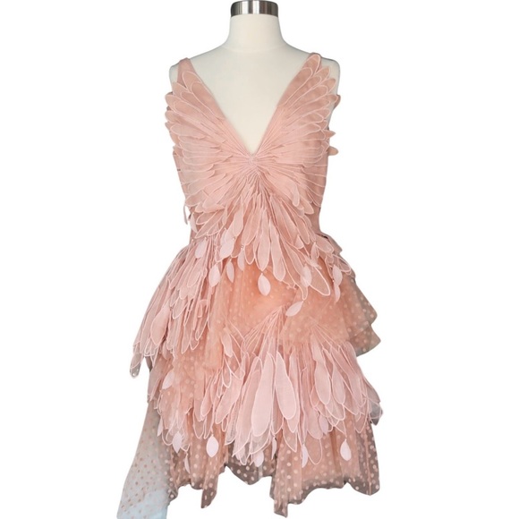 Zimmermann Dresses & Skirts - RENT ZIMMERMANN FEATHER RHYTHMIC FLOCKED TULLE PINK MINI DRESS AU1US6 S
